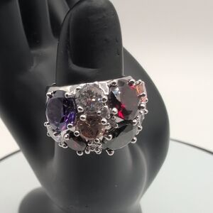 Natalia V Collister NVC | Elegant Multicolor Gemstone Statement Cocktail Ring